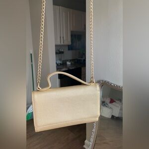 Gold Chain Strap Crossbody Wallet Bag